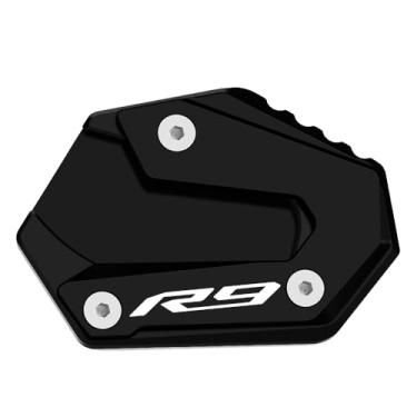 Imagem de Goxmoto Suporte de motocicleta placa de suporte lateral extensão compatível com Y.amaha YZF R9 2025 | Suporte de pé YZFR9 acessórios (preto)