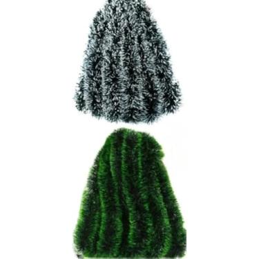 Imagem de Festão Enfeite Arvore De Natal 9cm Decoração Natalina Verde Cheio Nevado (NEVADO)