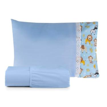 Imagem de Jogo de Lençol Mini Berço, (Safari Azul)