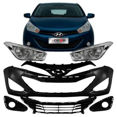 Imagem de Kit Parachoque Dianteiro HB20 Hatch Seda 2012 A 2015 Faróis - DFEB