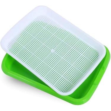 Imagem de Bandeja de Germinação Hidropônica com Sistema de Grade Dupla - Cultivo de Brotos e Mudas sem Terra, Reutilizável e Prática (1)