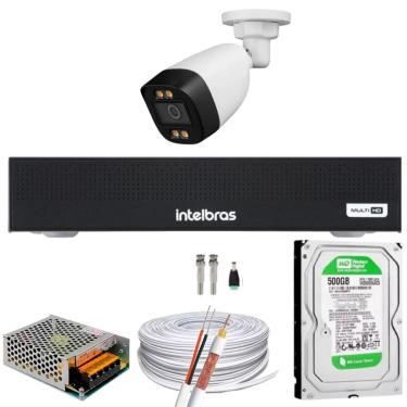 Imagem de Kit 1 Câmera full Color+Dvr 4ch Intelbras 1004-c C/Hd 500gb