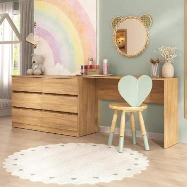 Imagem de Penteadeira Infantil 231,5cm Com 6 Gavetas Multimóveis Mp4403 Madeirad