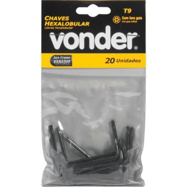 Imagem de Chave Hexalobular T09 c/ Furo Guia Crv c/ 20 peças Vonder