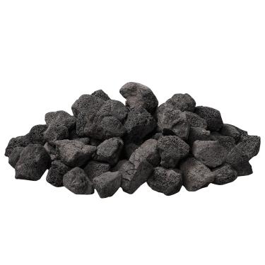 Imagem de Pedras vulcânicas pretas médias de 4,5 kg, 3,5 a 5 cm, para fogueiras, lareiras internas, mesas de fogo a gás ao ar livre, decoração de paisagismo de jardim