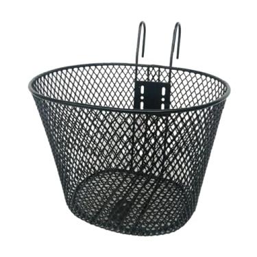 Imagem de Vaveren Cesta de bicicleta dianteira e traseira, cesta de bicicleta para carregar cães, cesta de fio de metal preta, cesta de suspensão para bicicletas de
