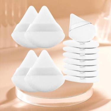 Imagem de Conjunto de 12 peças de pó triângulo macio, puffs de pó para rosto, esponjas de maquiagem para base, adequado para ferramentas de maquiagem cosmética líquida e creme (branca)