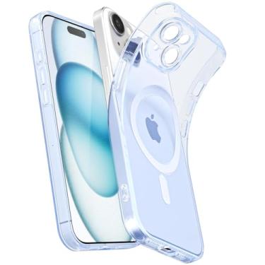 Imagem de Svanove Capa magnética transparente para iPhone 15 Plus, compatível com Magsafe Slim Thin Transparent Mag Safe Case para mulheres e meninas, capa de borracha de silicone macia fofa com capa de câmera