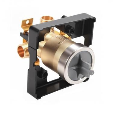 Imagem de R10000-UNBXHF Substituição universal do corpo da válvula de chuveiro para kits de acabamento de torneira de banheira, serve para sistemas de chuveiro de função única e dupla válvula multifunções