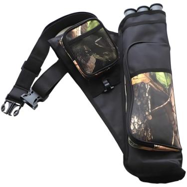 Imagem de LUMINFLY Aljava de tiro com 3 tubos de flecha, uso destro, tecido de nylon e Oxford, comporta 12-16 flechas, adequado para arcos compostos e recurvos