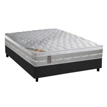 Imagem de Cama Box Casal: Colchão Molas Ensacadas Castor Pocket Premium Gel + Base Crc Suede Gray(138X188)