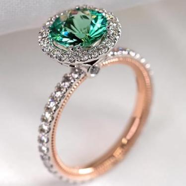 Imagem de Anel solitário estilo retrô, anel de noivado romântico para mulheres, presente de dia dos namorados, joias modernas, 8, Cobre, Zircônia cúbica