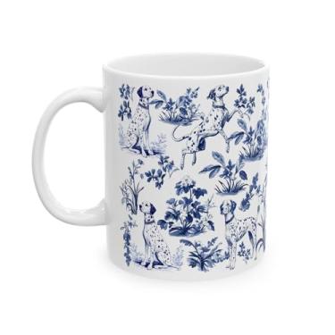Imagem de Caneca de café Dálmata Dog French Toile De Jouy - Inspirada em Toile De Jouy Caneca de café - Presentes para amantes de cães - presentes para mulheres - amantes de animais de estimação no dia das mães