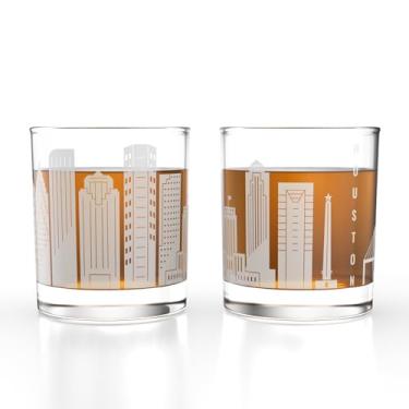Imagem de Greenline Goods – Copos de uísque Houston, TX Skyline (conjunto de 2), 293 g – Copos Rocks/Old Fashioned