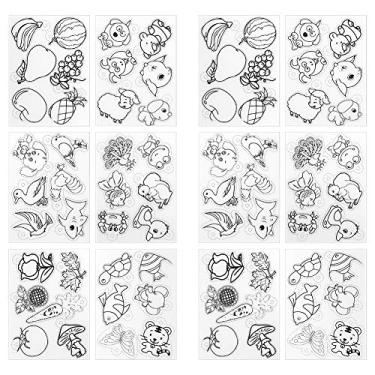 Imagem de Folhas termorretráteis DIY artesanato translúcido polido colorido preenchido 12 peças para acessórios feitos à mão chaveiros joias brinquedos obras de arte material BOPS 14,4 cm x