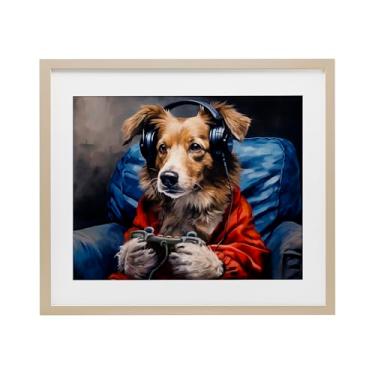 Imagem de Stupell Industries Impressão emoldurada Game Master Dog Birch sob vidro, design de Shawna Stewart, 13 x 16