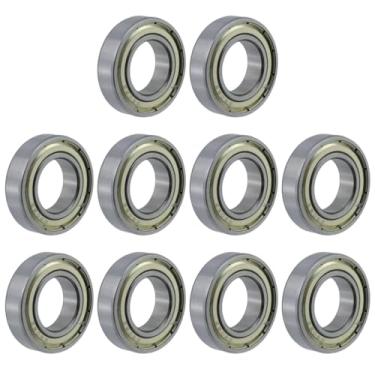 Imagem de Crapyt 6902ZZ Rolamentos rígidos de esferas, ID 15 mm OD 28 mm largura 7 mm aço cromado rolamento de esferas blindado em miniatura, 10 peças