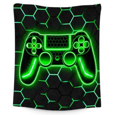 Imagem de Cobertor para meninos - 101,6 cm x 127 cm Cobertores para meninos - Jogo de vídeo macio aconchegante para atividades ao ar livre, cadeira