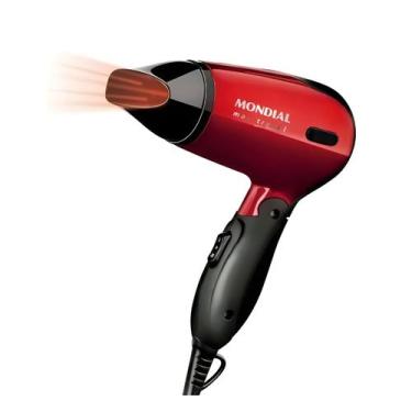 Imagem de Secador portátil Max Travel Mondial Sc 10 1200W Bivolt, Preto e Vermel