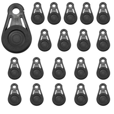 Imagem de 20 peças de clipes de lona destacáveis de plástico de 84 mm para serviço pesado, prendedores de lona, prendedores móveis para barraca de acampamento ao ar livre, toldo e cobertura de plástico (preto)