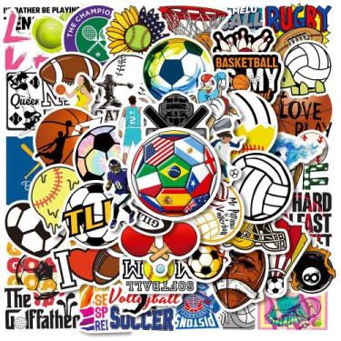 Imagem de Pacote de adesivos: 50 unidades/lote, bolas esportivas, vôlei, bolas d