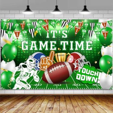 Imagem de Pano de fundo de banner de decorações de futebol, tema de campo de futebol, aniversário, faixa grande, suprimentos de decorações de festa, dia de jogo, decoração de futebol, cartaz, decoração de