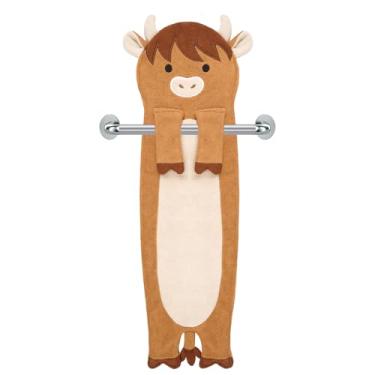 Imagem de Prewplam Toalhas de mão engraçadas de vaca Highland - Toalhas de rosto decorativas fofas para banheiro e cozinha, toalhas de cozinha macias e absorventes, decoração para amantes de vacas, presentes de