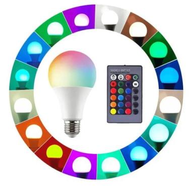 Imagem de Lâmpada LED RGB Colorida Com Controle Remoto 15w E27 Bivolt - Luatek