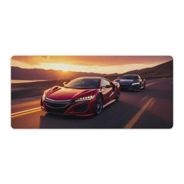 Imagem de JDM Red NSX Vs Blue NSX Sunset Car Desk Table Pad Mouse Pad Antiderrapante Grande Material de Escritório Tapete de Mesa de Borracha Impermeável Tapete de Escrita para Escritório Jogo Casa 40 x 90 cm