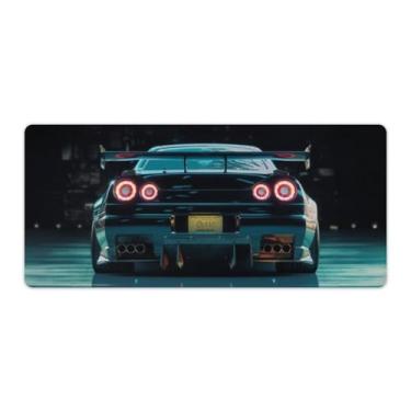 Imagem de Tapete de mesa retrô clássico R32 Tail Cool JDM Tapete de mouse pad antiderrapante grande material de escritório tapete de mesa de borracha impermeável para escritório jogo casa 40 x 90 cm