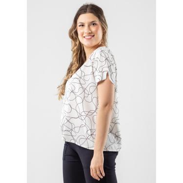 Imagem de Blusa Pau a Pique Viscose Estampada Off White