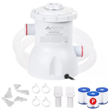 Imagem de Bomba Filtro 1250l-h Para Piscina Inflável E Estrutural + 2 Cartuchos Refil Vg Plus 110v