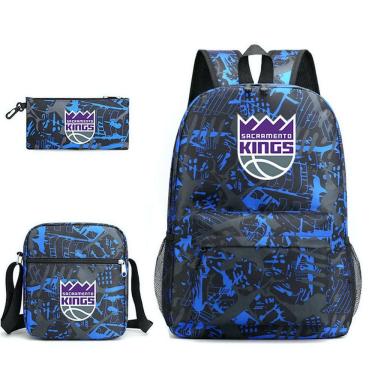 Imagem de Mochila escolar de basquete Sacramentos Kings, conjunto de 3 peças para crianças
