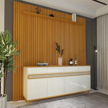Imagem de Painel Ripado 229cm com Buffet 4 Portas 4 Gavetas 184cm - Via Nossa, O