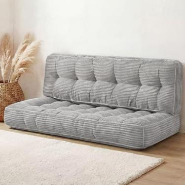 Imagem de Vercraft 2 almofadas grandes de veludo cotelê ultra tufado, travesseiro longo, sofá-cama, 150 x 60 x 11 cm, almofada de banco de veludo quente gigante com espuma viscoelástica para sala de estar de