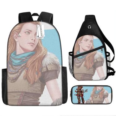 Imagem de Conjunto de mochilas escolares Hori-zons for-biddens Cartoon Kids