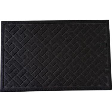 Imagem de Tapete Capacho Porta Entrada Antiderrapante 57x37cm Retém Sujeira Lavável Área Externa e Interna (Preto)