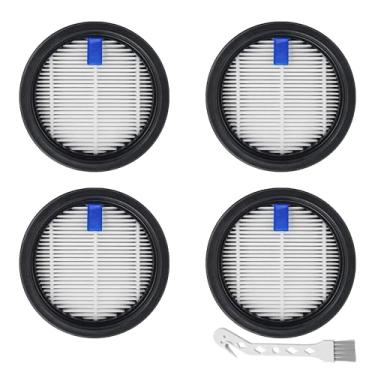 Imagem de Unikstone Pacote com 4 filtros de substituição compatíveis com aspirador de pó sem fio Tikom V500, filtros laváveis, funciona com aspirador de pó Tikom 40 kpa. Pacote com 4 filtros de vácuo, 1 escova