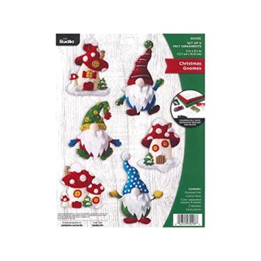 Imagem de Bucilla Gnomos, enfeites de natal com apliques de feltro, conjunto com 6