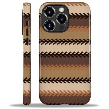 Imagem de ZHEGAILIAN Capa para iPhone 16 Pro, proteção contra quedas durável de silicone à prova de choque + capa protetora híbrida de policarbonato rígido 2 em 1 com design de padrão elegante - arte listrada