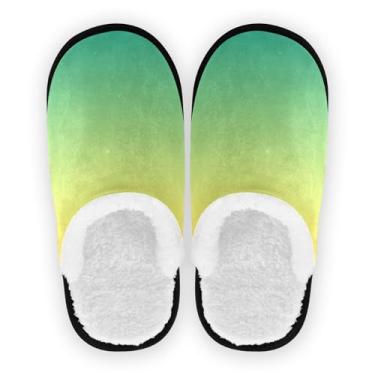 Imagem de Joisal Chinelos femininos portáteis Tie Dye Dragonflies para casa, chinelos de viagem para avião 35-45, Verde degradê, 9-12 US Women/9-12 US Men