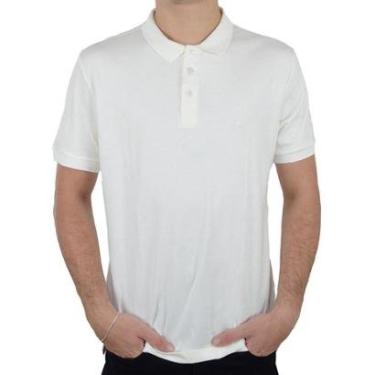 Imagem de Camisa Polo Masculina Docthos Slim Algodão Pima Off White-Masculino