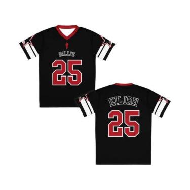 Imagem de Camiseta Feminina Billie Eilish Para Shows, Gola V, Secagem Rápida, Es