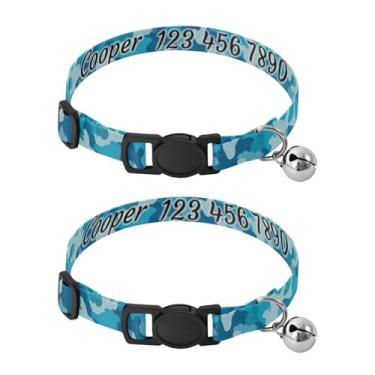 Imagem de Pacote com 2 tiras decorativas personalizadas para pescoço de filhote de cachorro azul petróleo com fivela - Acessórios duráveis para animais de estimação pequenos e gatinhos, serve para pescoço de 27