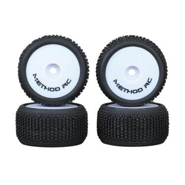Imagem de METHOD RC NitraGrip 1/28 Truck Tires F/R on 7mm Hex White Heels for Losi Micro-T(4pcs Glued)