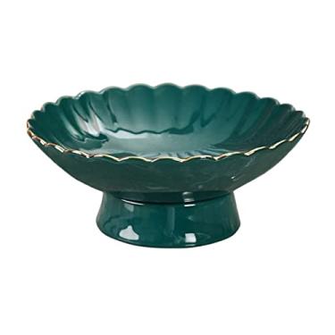 Imagem de Cesta de frutas para cozinha bandeja de frutas moderna estilo minimalista bandeja de frutas de cerâmica para sala de estar bandeja de drenagem de mesa de centro bandeja de armazenamento de pétalas de