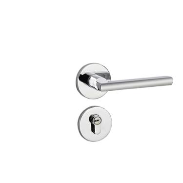 Imagem de Fechadura dividida para casa interior quarto fechadura magnética silenciosa liga de zinco fechadura de porta de madeira maciça prata (A01-05)