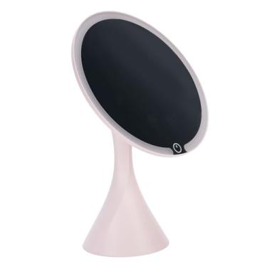 Imagem de Dioche Espelho de Maquiagem para Viagem Com Luzes USB Recarregável, Espelho de Maquiagem Iluminado Com Temperatura de 3 Cores Escurecimento Contínuo de 21,5 Cm Rosa Cosmético