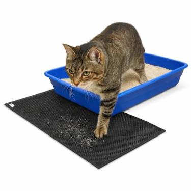 Imagem de Tapete Areia Gato, Tapete para Areia de Gato Anti-Splash E Anti-Arrasto de Areia, Espesso, Durável E sem Deslocamento(PRETO, TAM MÉDIO 60X35 cm)