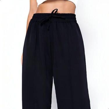 Imagem de Calça Pantalona Wide Cintura Alta Em Alfaiataria Moda Atual - Shop Mil
